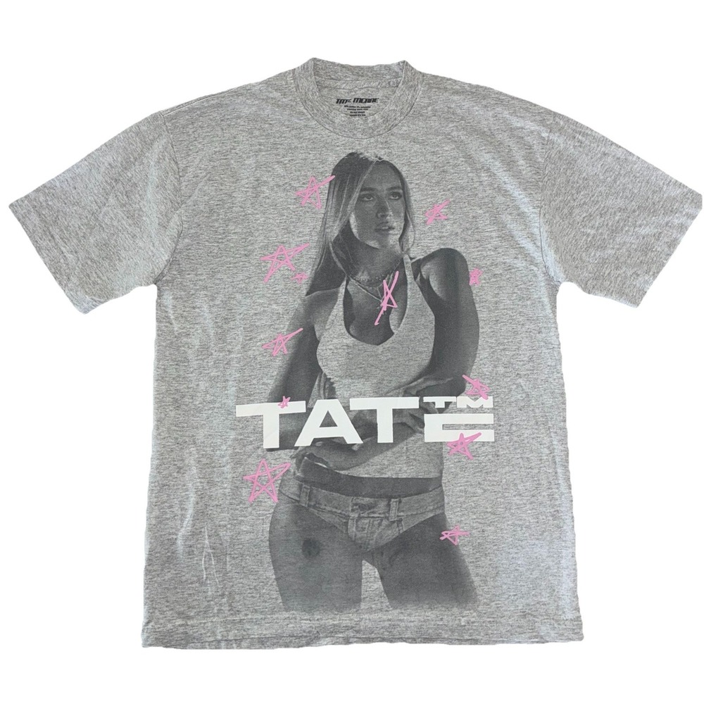 Tate Mcrae T Shirt S Gray Stars Miss Possessive Tour Merch NEW *spot